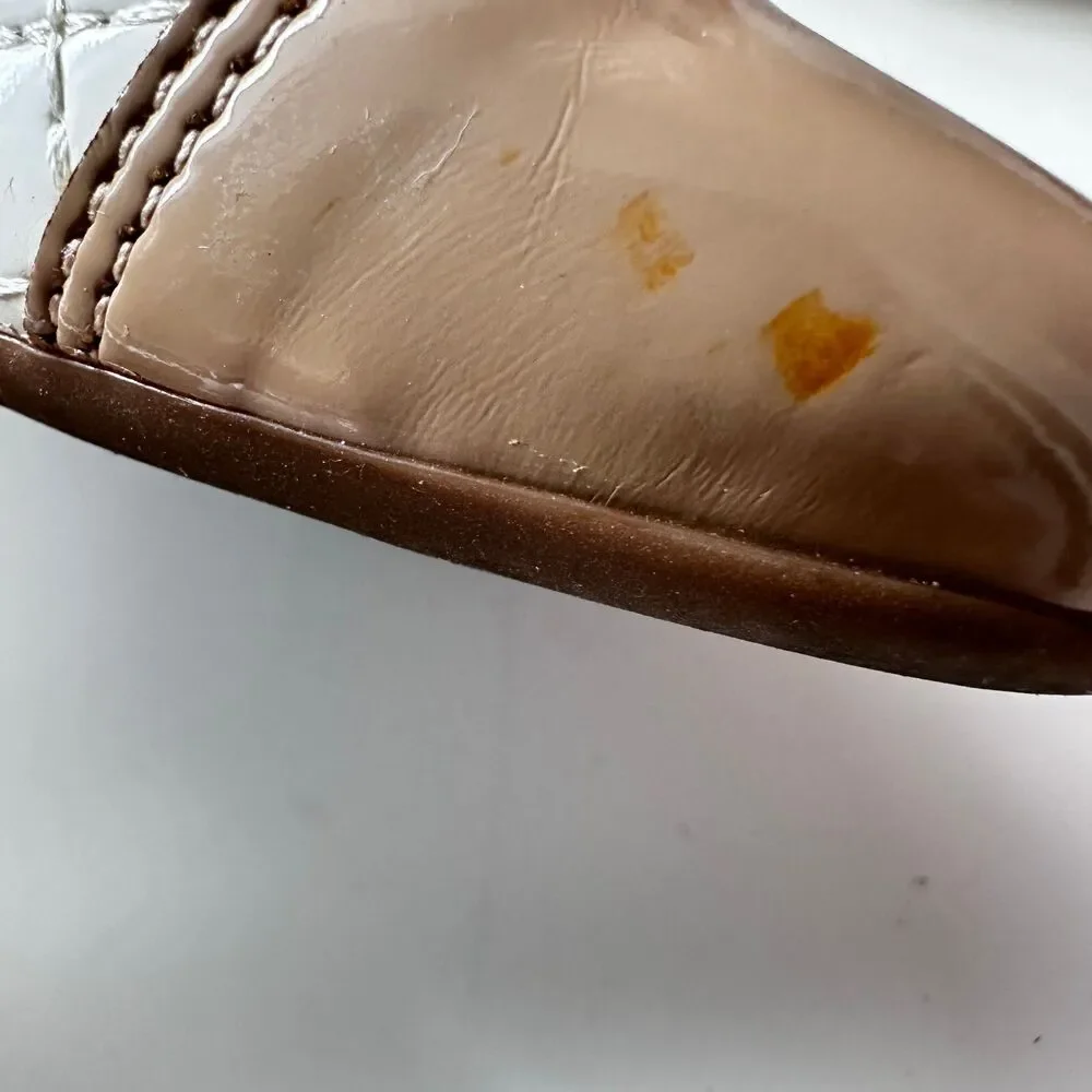 Arezzo Women's Bicolor Bow Ballet Flats Cream Beige Shoes Preppy Size 8
